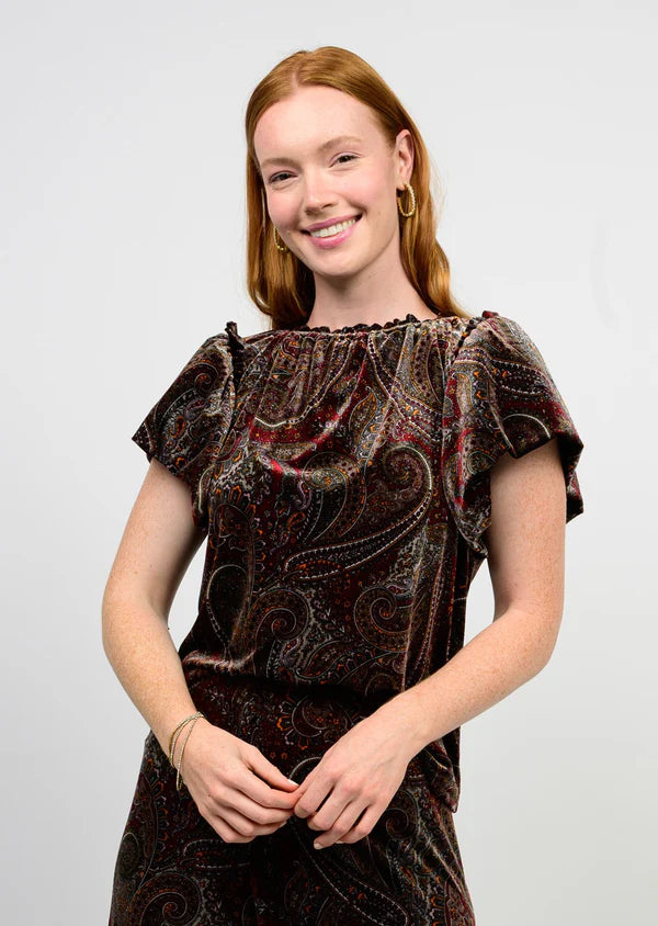 Paisley Flounce Top