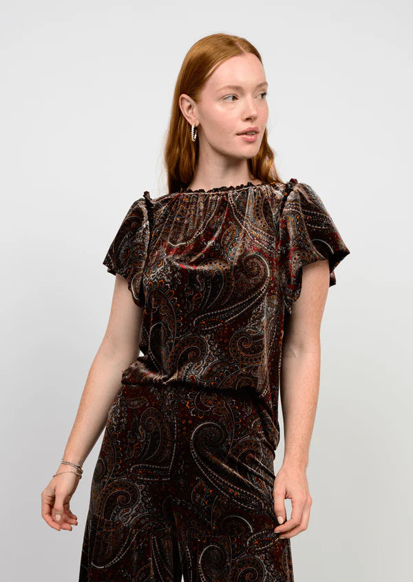 Paisley Flounce Top