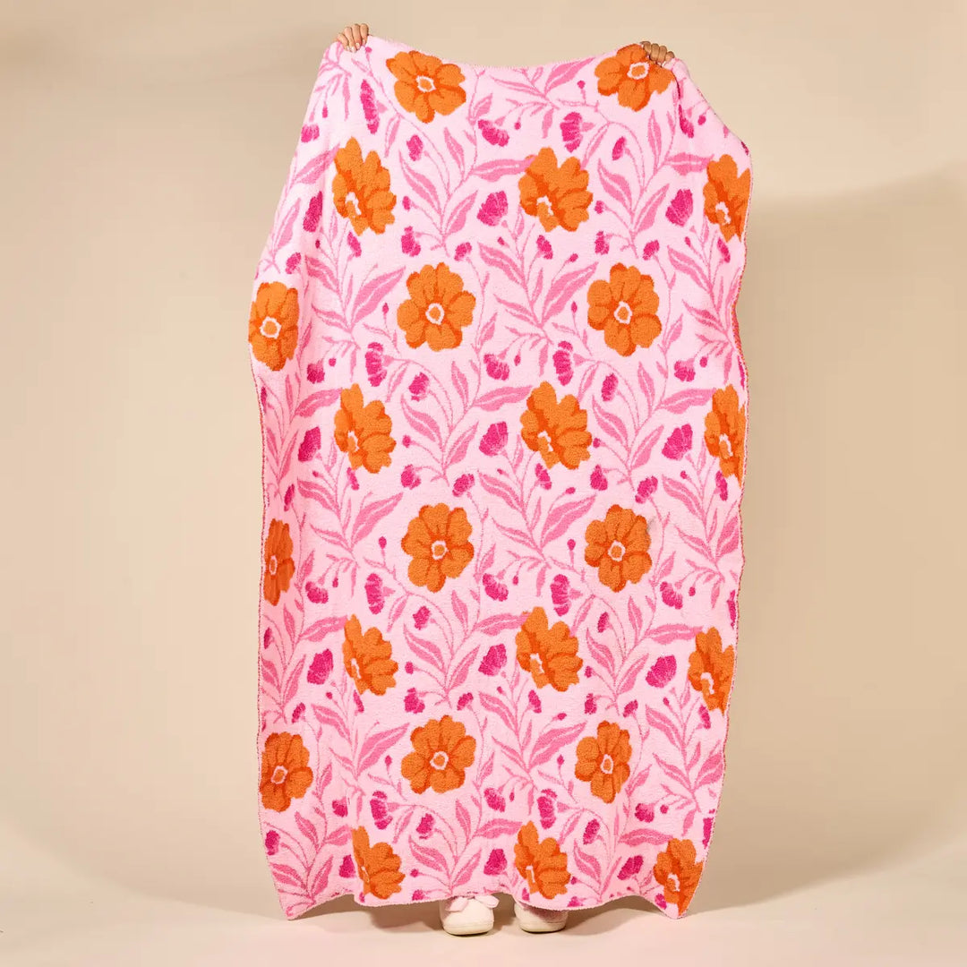 Cozy Dreams Luxe Blanket - Poppin Petals Hot Pink