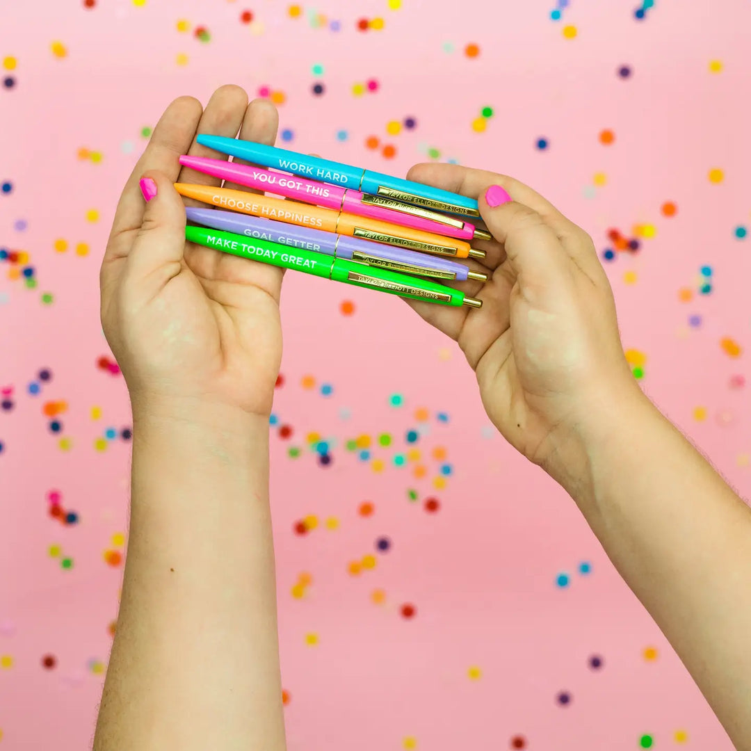 5 Piece Assorted Motivational Pen Set