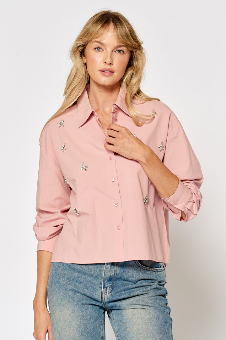 Jewel Button Down Top