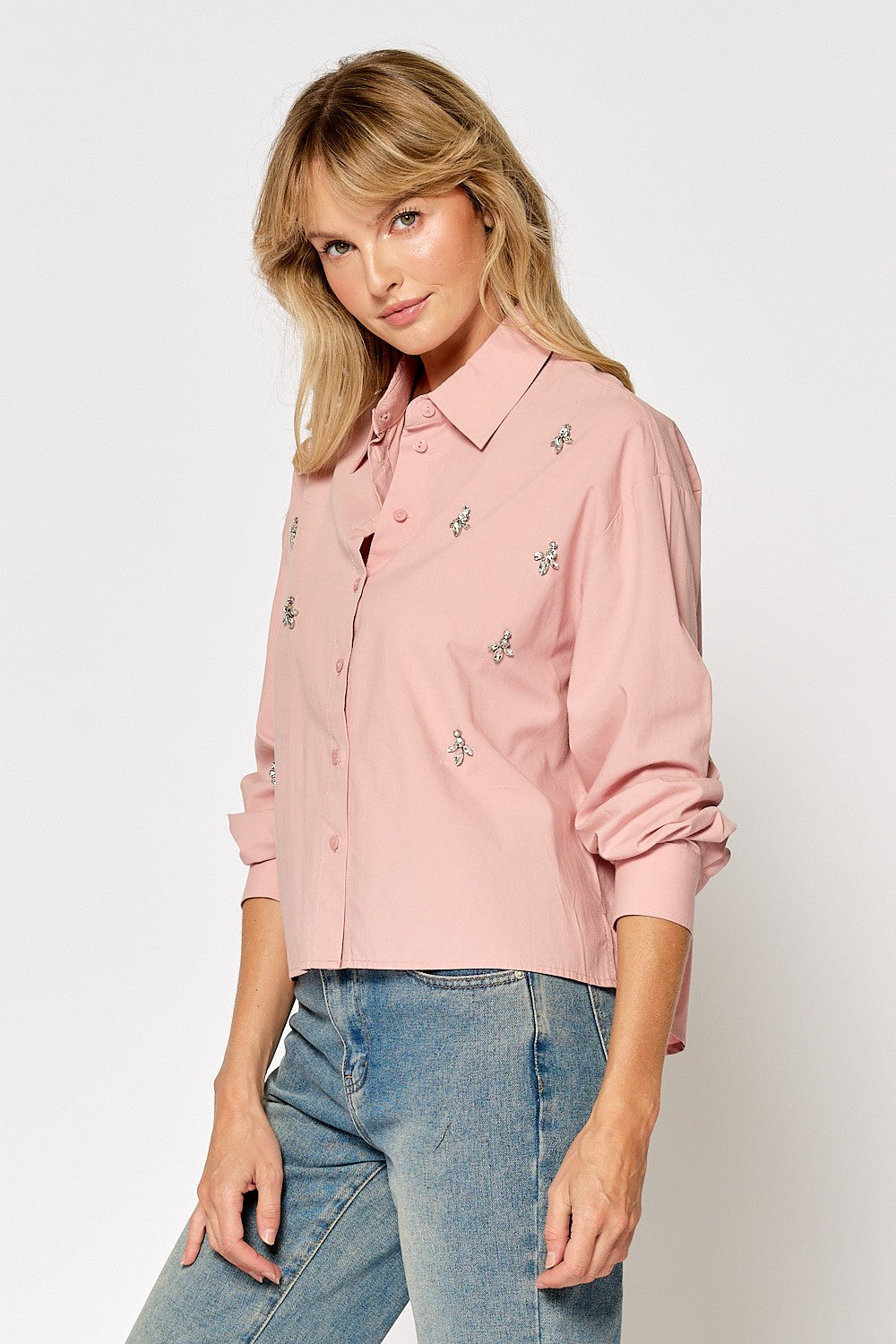 Jewel Button Down Top