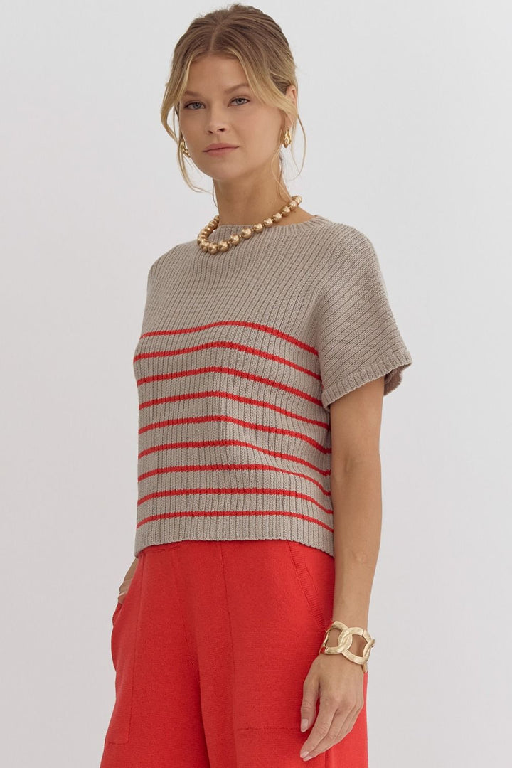 Knitted Mock Neck Top