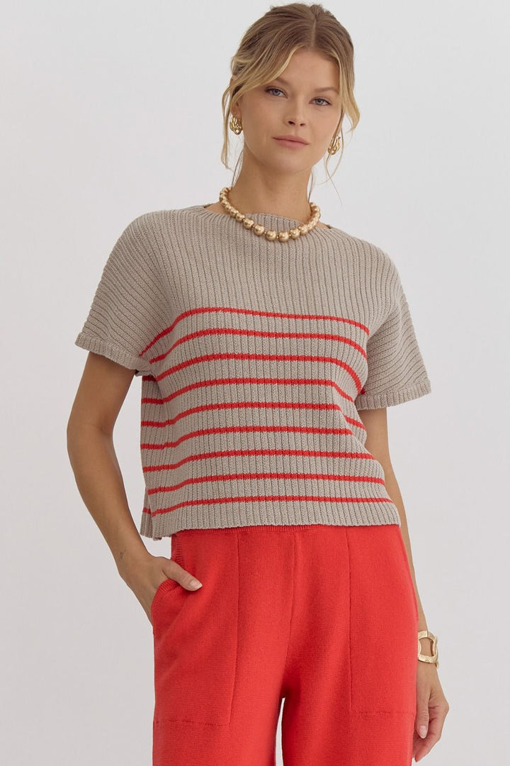 Knitted Mock Neck Top