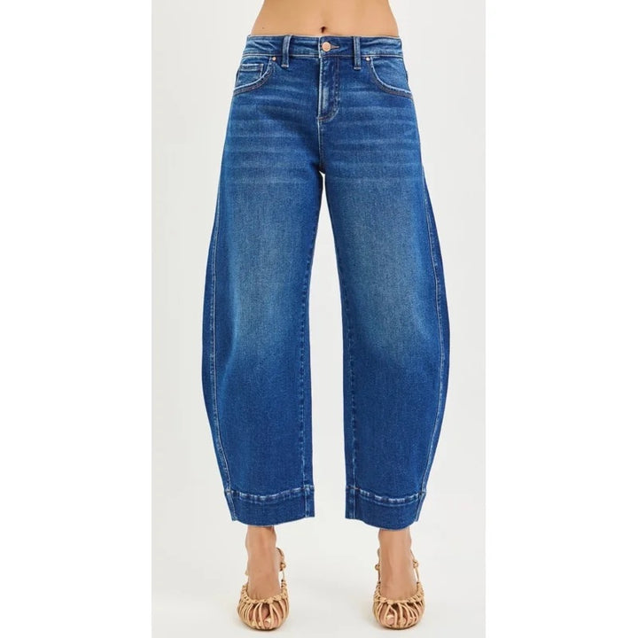 Mid Rise Crop Barrel Jeans