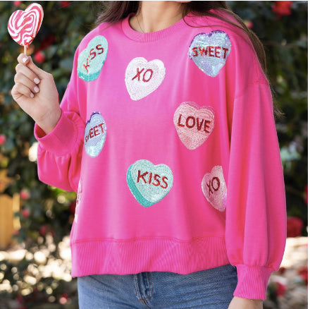 Millie Candy Hearts Sweatshirt