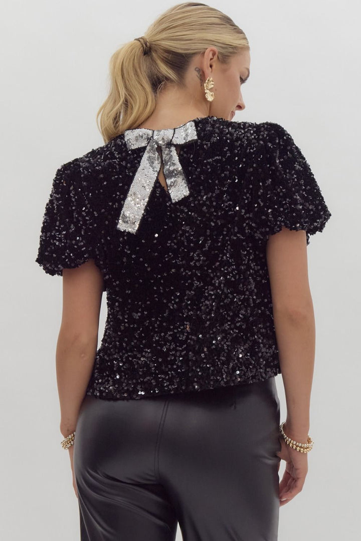 Sequin Bow Top