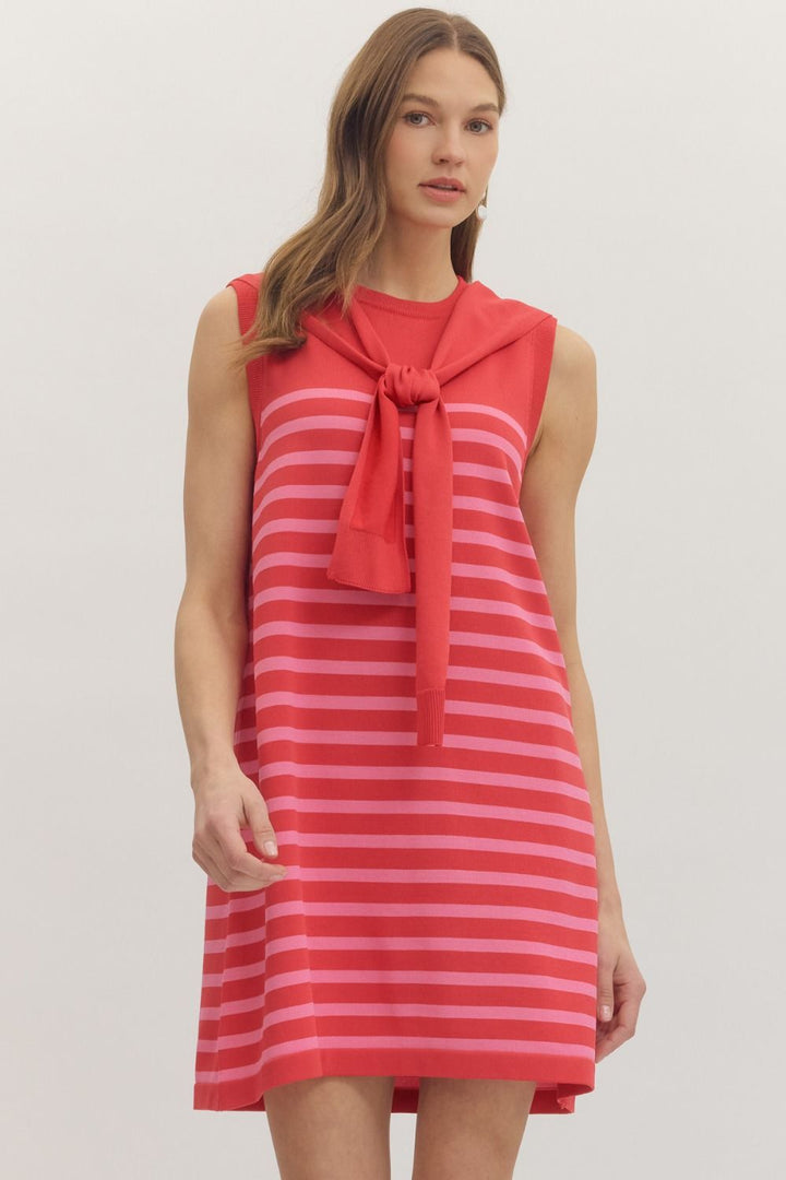 Striped Sleeveless Mini Dress