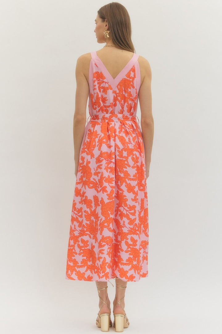 Floral Sleeveless Midi Dress