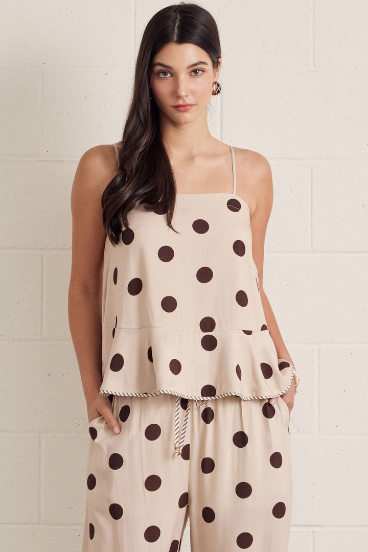 Polka Dot Peplum Top