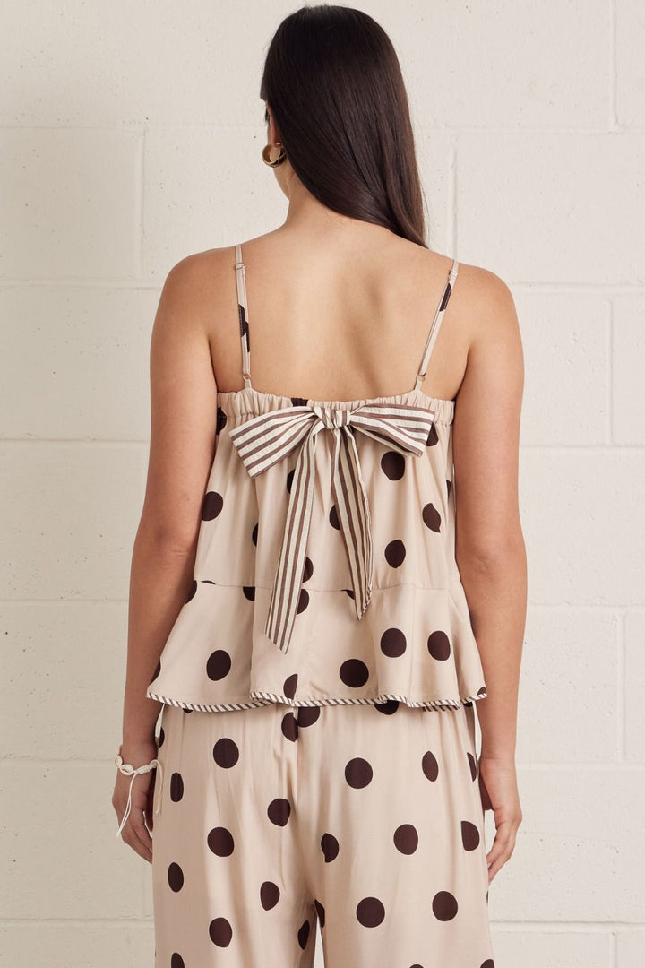 Polka Dot Peplum Top