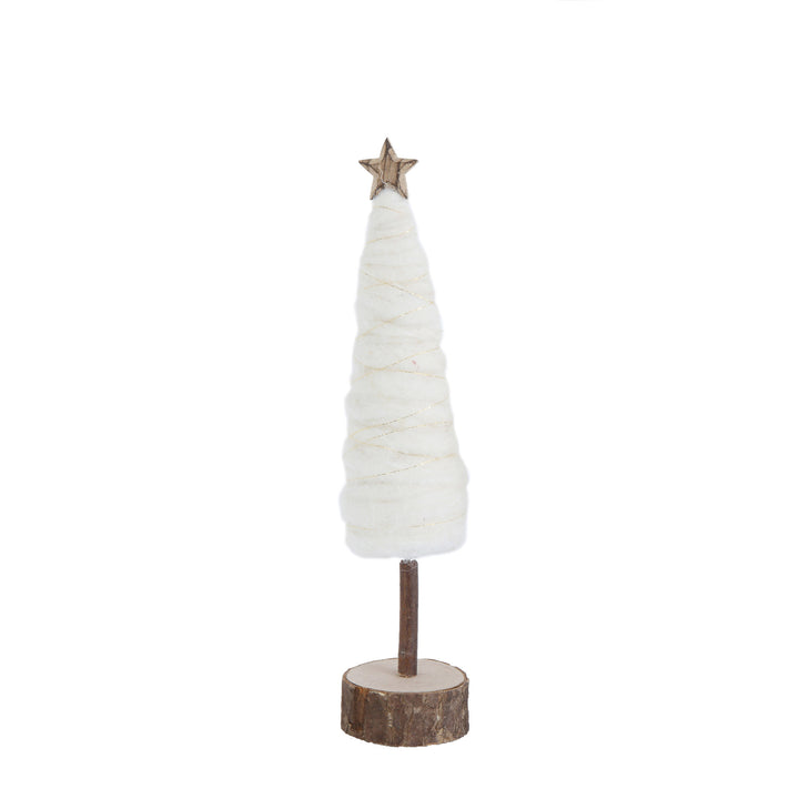 Wool Christmas Tree With Star & Wood Base (Big)
